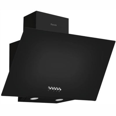FERRE COOKER HOOD CHIMNEY GLASS 600mm BLK