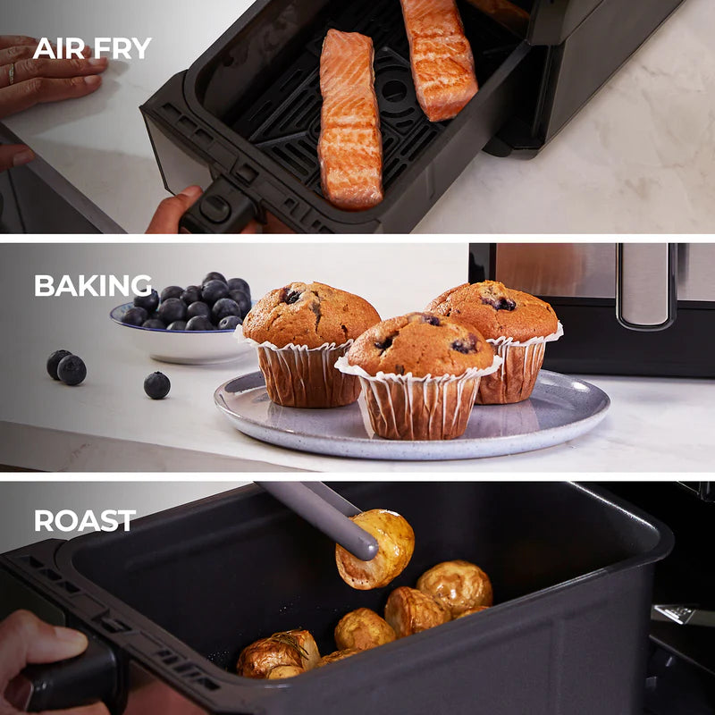 KENWOOD DUAL AIRFRYER BK METAL