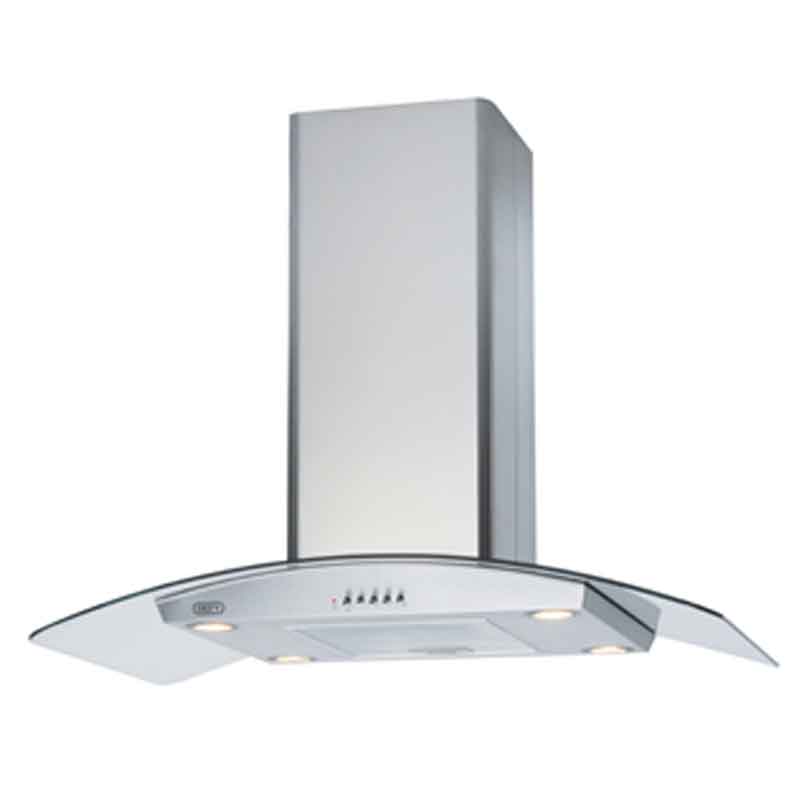 DEFY COOKERHOOD 900 ISLAND CURVED GL SS