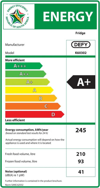 DEFY FRIDGE 303L C380 MET DAC631
