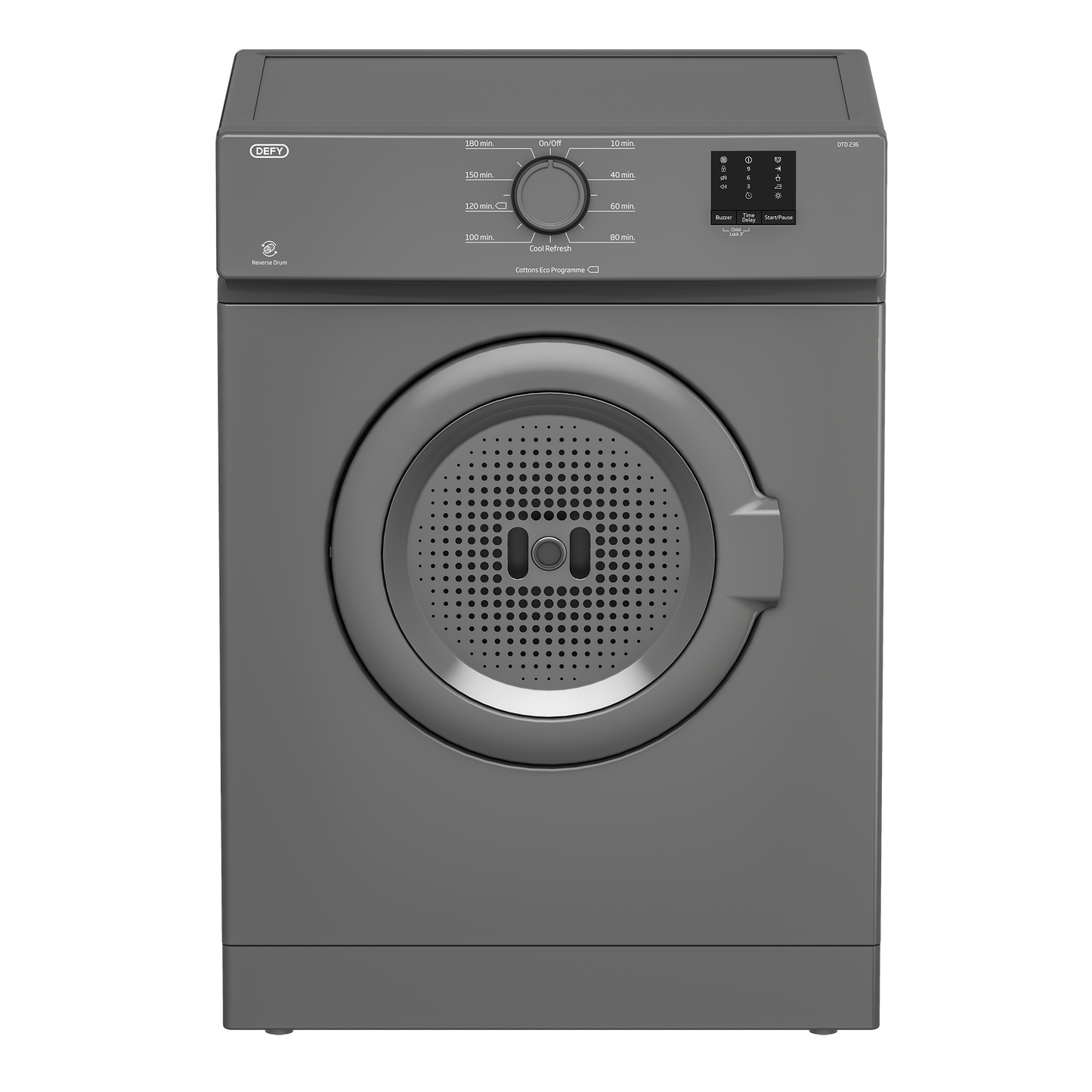 Defy DTD236 6kg Manhattan Grey air vented tumble dryer