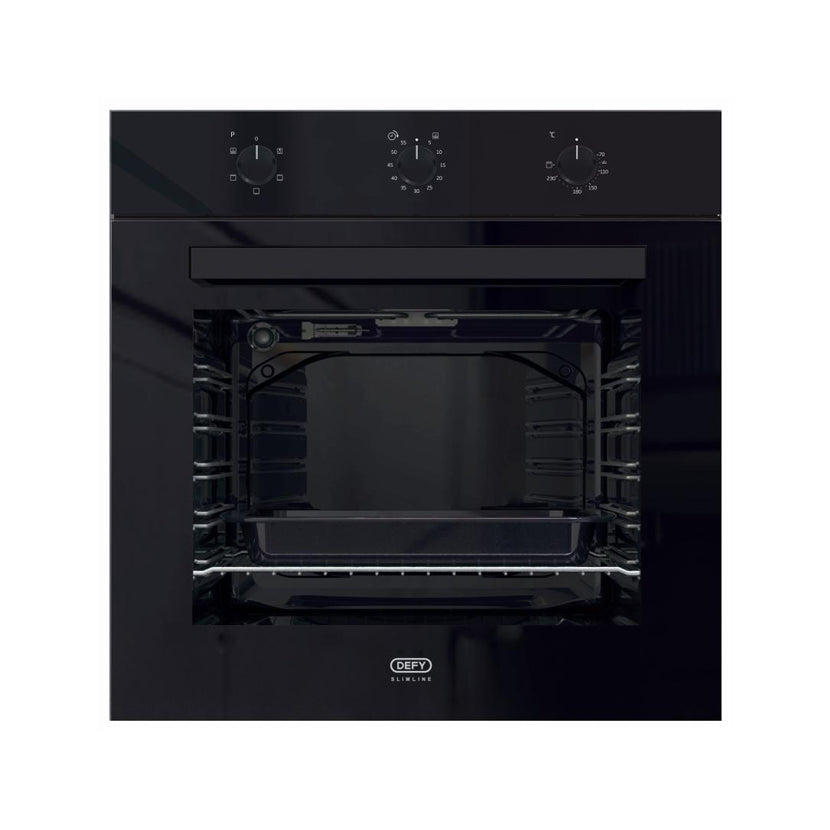 Defy 60cm Slimline Eye-Level Oven DBO483E - Black Glass