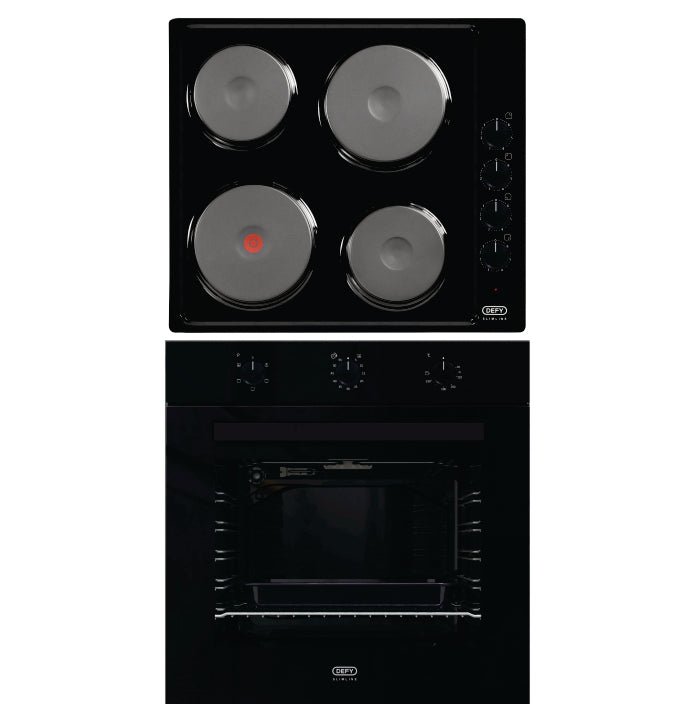 Defy DCB838E Slimeline Oven and Hob Box Set - 60cm Oven + 4 Plate Hob