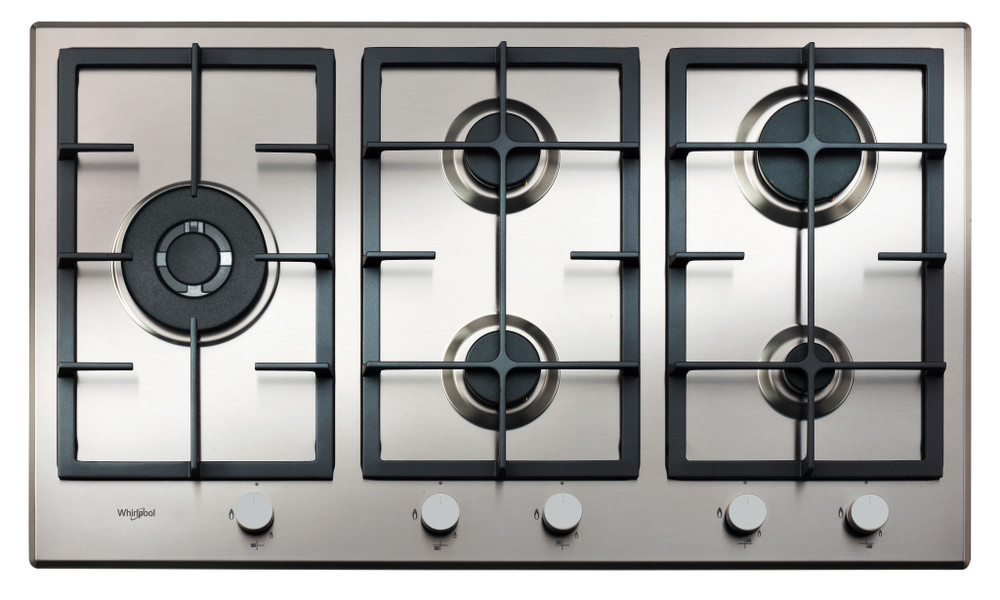 Whirlpool GMA 9522/IX 86cm five-burner stainless-steel gas hob