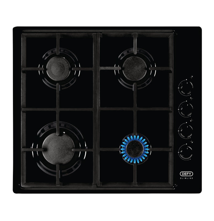 Defy 60cm Slimline Gas Hob w/ Control Panel - Black DHG132