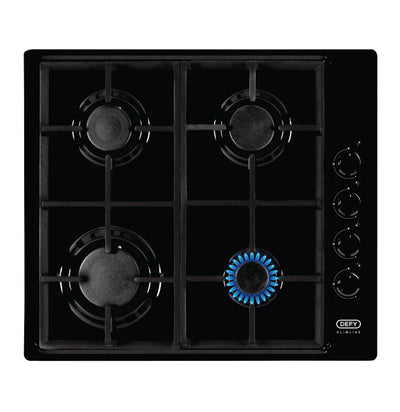 Defy 60cm Slimline Gas Hob w/ Control Panel - Black DHG132