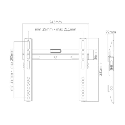 SPACE BRK TV WALL MOUNT 23"-42"
