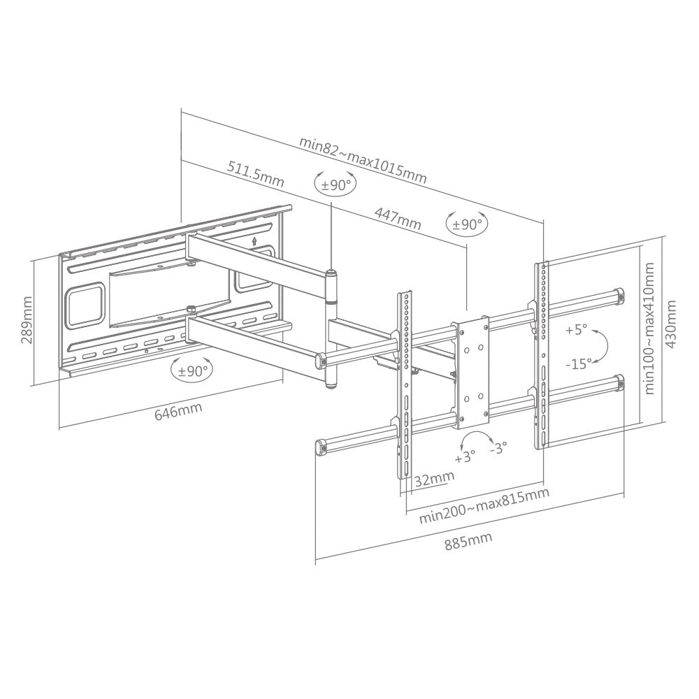 SPACE BRK WALL MOUNT FULL MOT 43"-80"