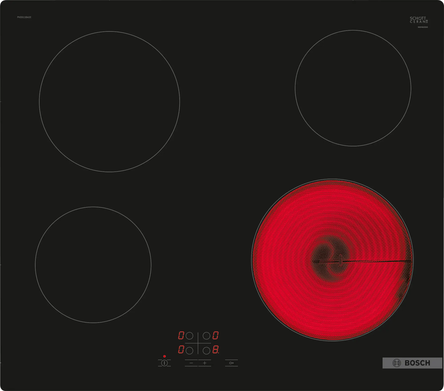 Bosch Series 4 60cm Electric Hob Black PKE611BA2E