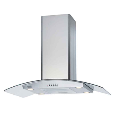 DEFY COOKERHOOD 900 ISLAND CURVED GL SS