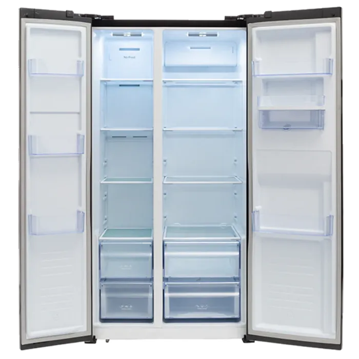 DEFY FRIDGE SIDE BY SIDE WD GLASS D BLK