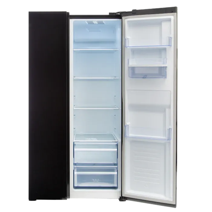 DEFY FRIDGE SIDE BY SIDE WD GLASS D BLK