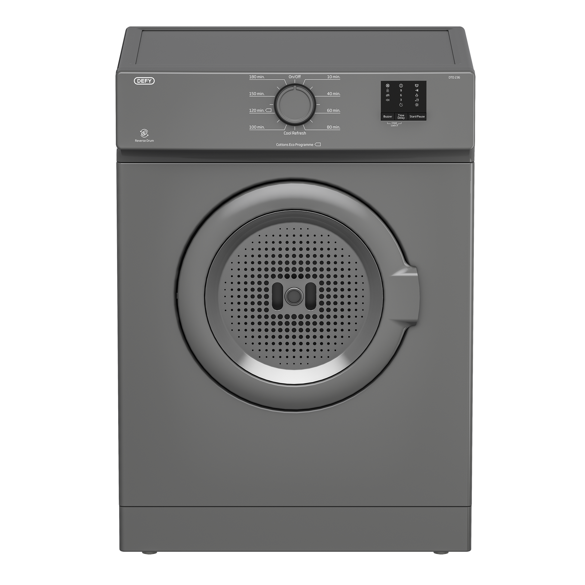 Defy DTD236 6kg Manhattan Grey air vented tumble dryer