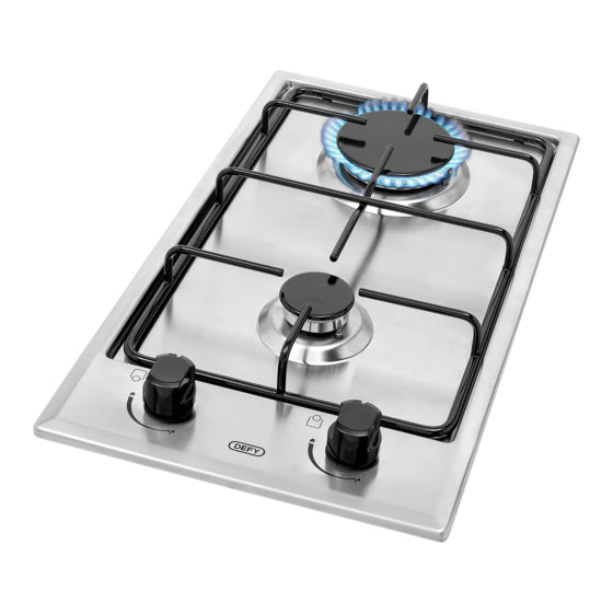 Defy DHG134 two burner stainless steel gas hob