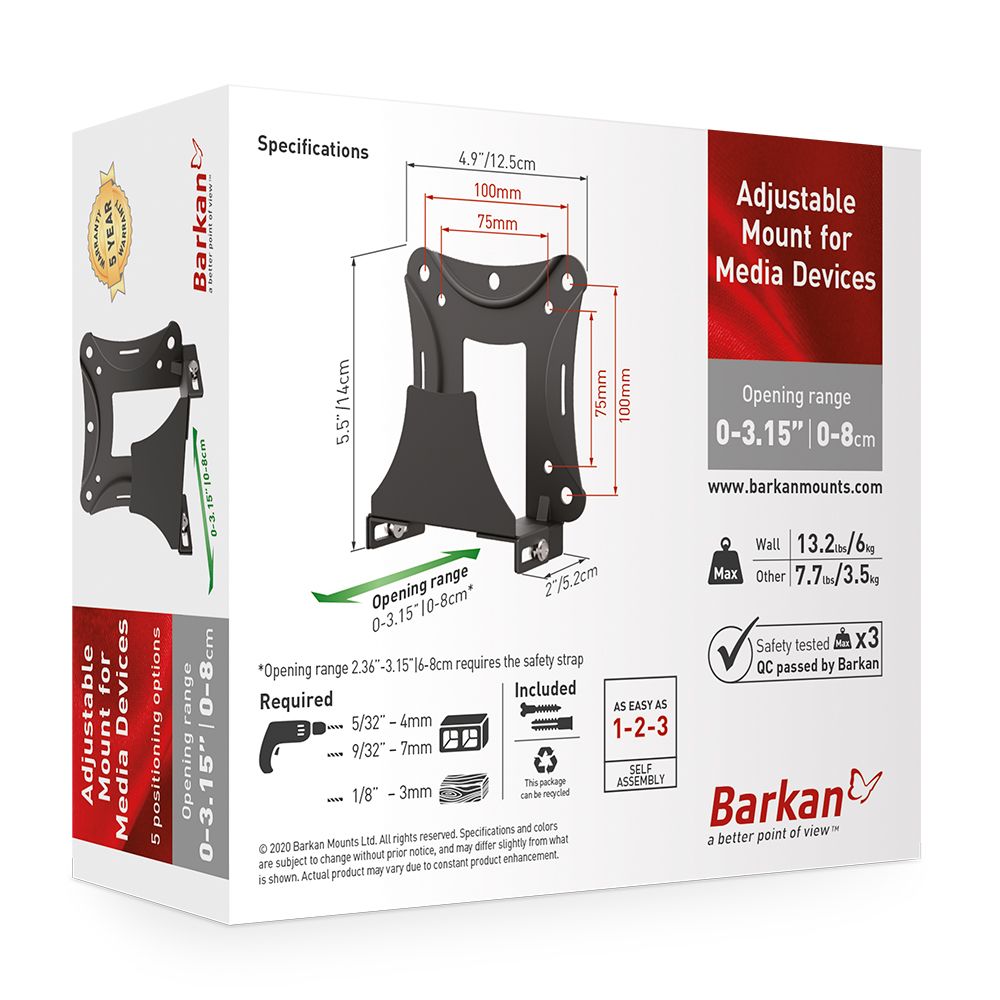 BARKAN ADJUSTABLE MOUNT MEDIA DEVICE