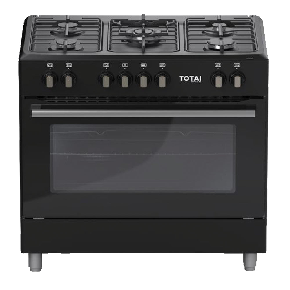 Totai 03/T800EB 90cm 5 burner gas stove with electric oven black