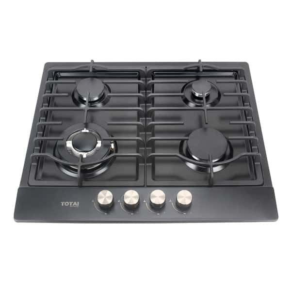 Totai 03/TS4BNR-BSS 60cm four burner black stainless steel gas hob