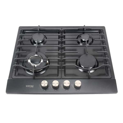 Totai 03/TS4BNR-BSS 60cm four burner black stainless steel gas hob