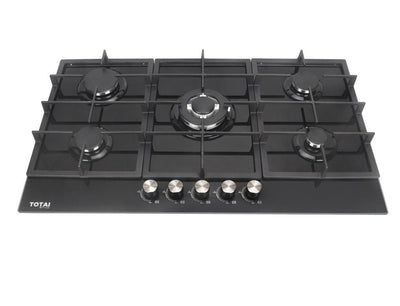 Totai 03/TS5BNR-GG 90cm five burner gas-on-glass hob black