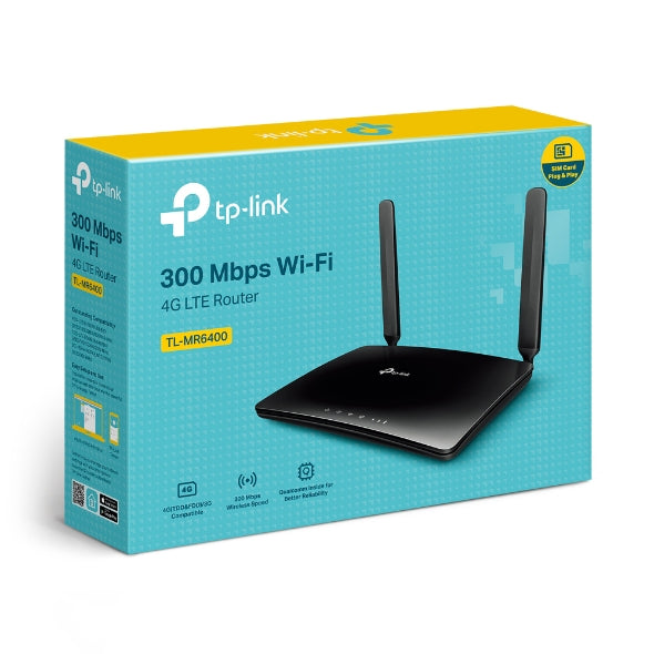 TP-Link TL-MR6400 4G LTE Router rear and port view