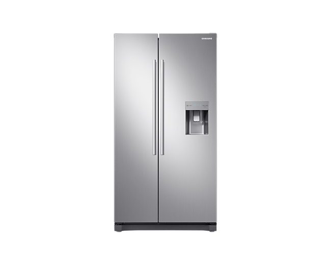 Side-by-Side Fridge, Non-Plumbed Water Dispenser with All Round Cooling, Elegat Inox, 520L